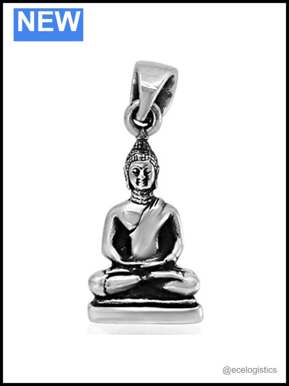 925 Sterling Silver Buddha Pendant Necklace